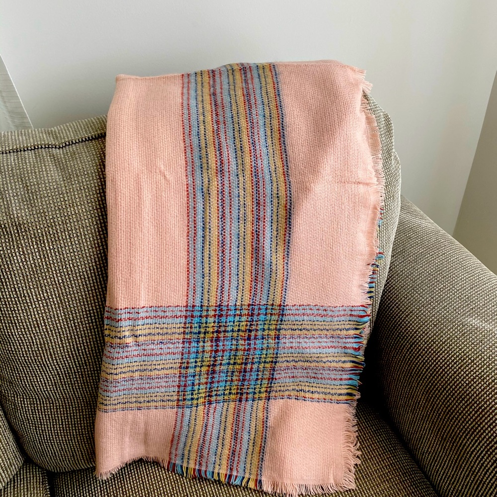 Two pink scarf/wraps.